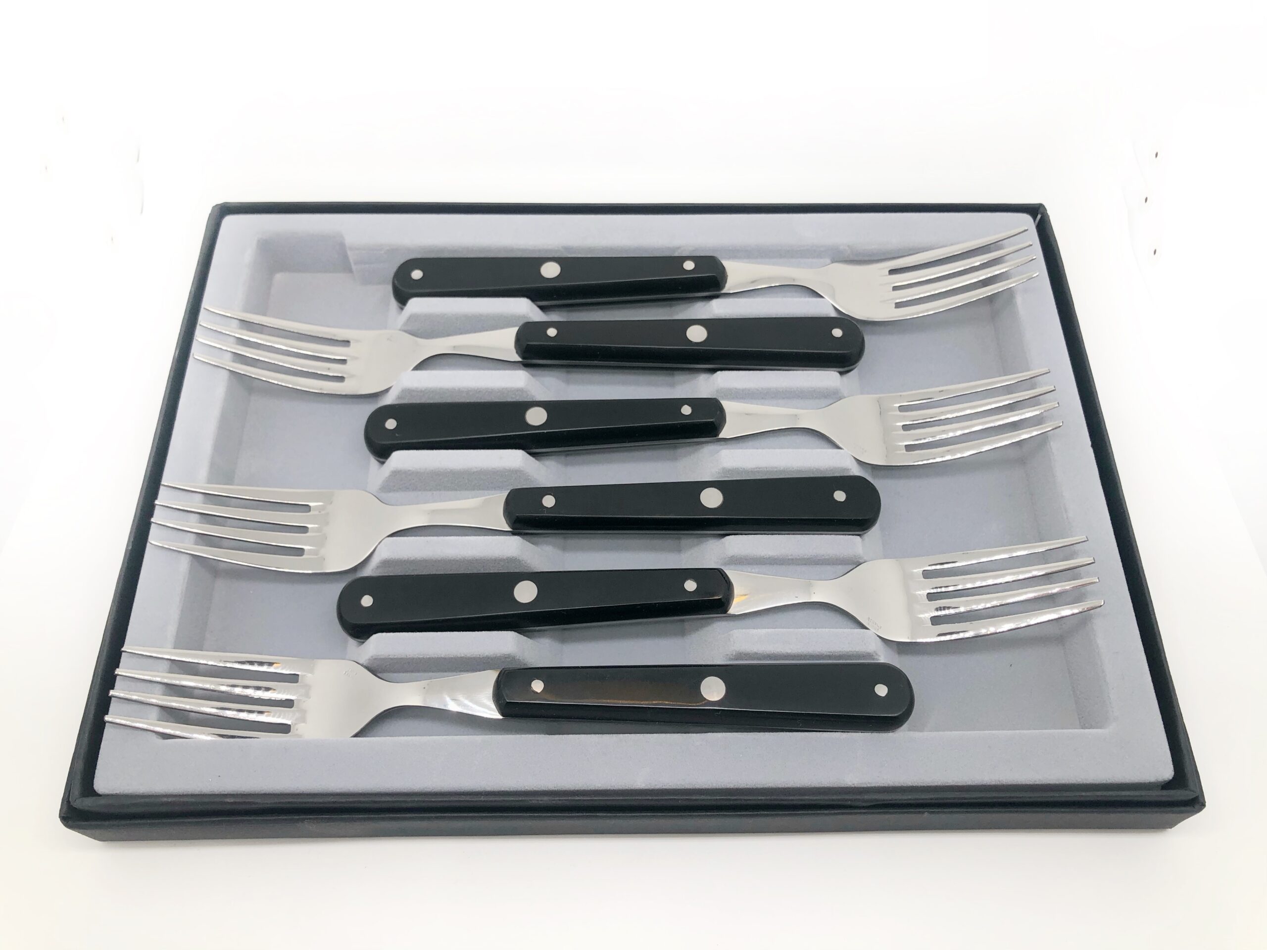 Coffret 6 fourchettes monobloc satinée