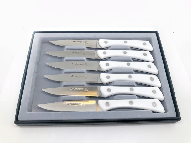 Coffret de table 6 Couteaux résine - Blanc 100% Français