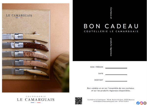 Bon cadeau Coutellerie le Camarguais