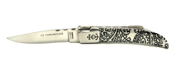 Le Camarguais forgé n°10 - Tissu Provençal blanc et noir