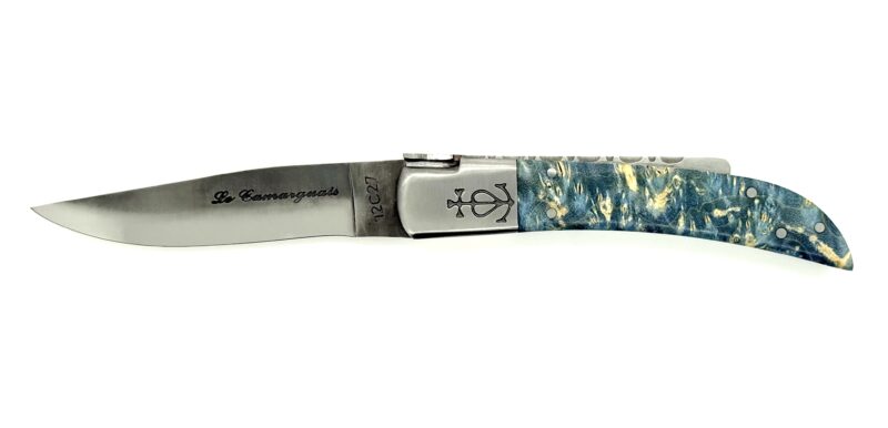 Le Camarguais forgé n°12 Lame Brut de Trempe – Érable bleu