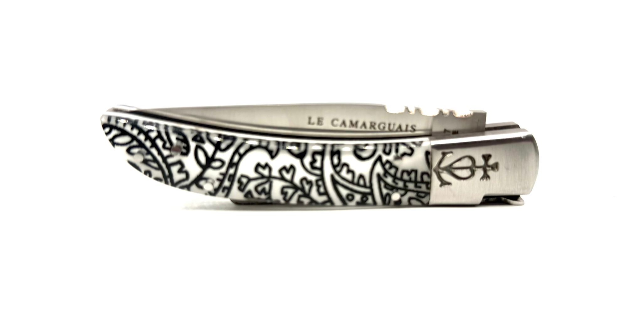 Le Camarguais forgé n°12 - Tissu Provençal noir et blanc