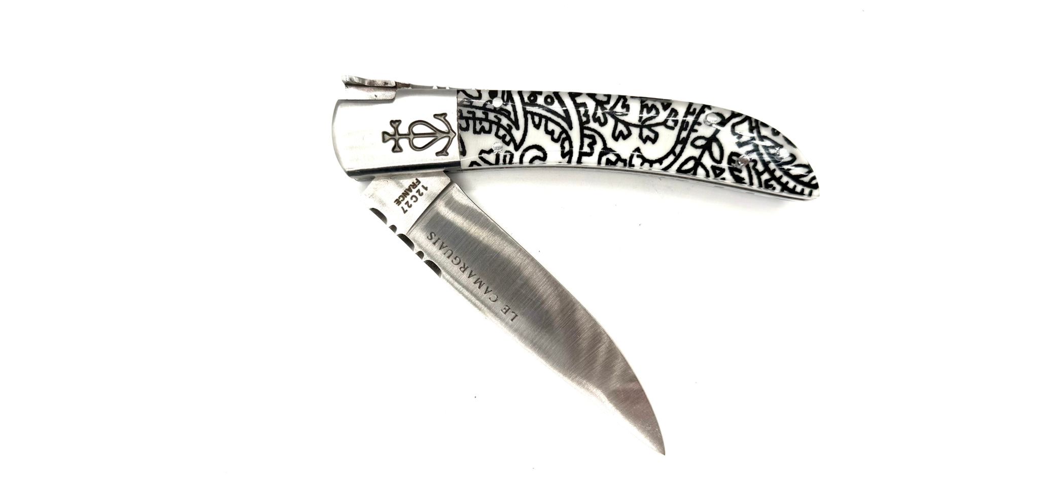 Le Camarguais forgé n°12 - Tissu Provençal noir et blanc